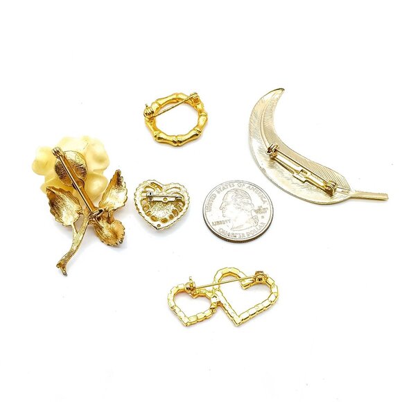 Elegant Gold and Silver Brooch Set - Picture 3 of 3